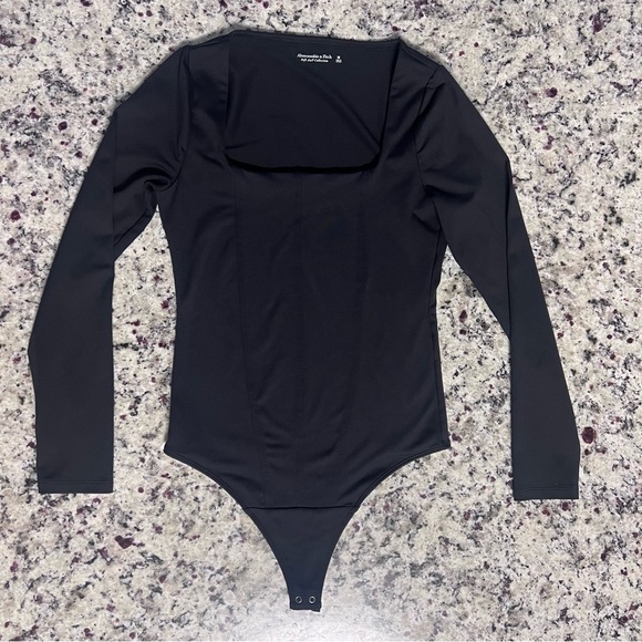 Abercrombie and Fitch, Soft A&F Collection, Black, Square Neck Bodysuit | W M - Picture 2 of 7